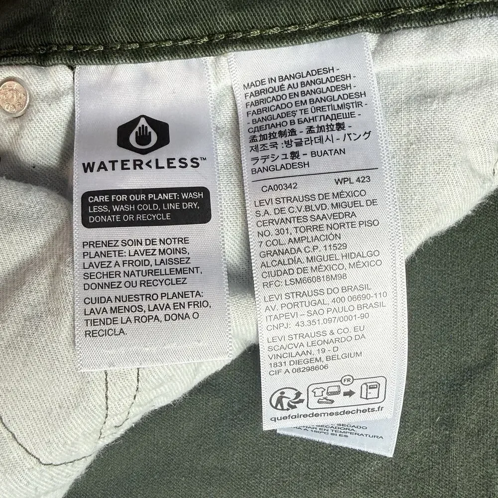 Levi's 514 Straight Jeans Mens 40x32 Olive Green Denim Pants